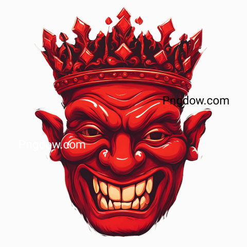 A troll face png featuring an evil king in a red crown