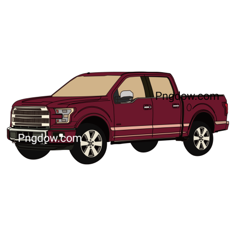 Red truck on black background  Car png