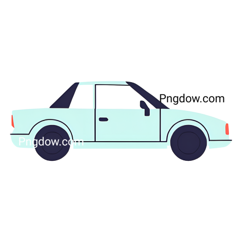 A flat design car illustration in PNG format