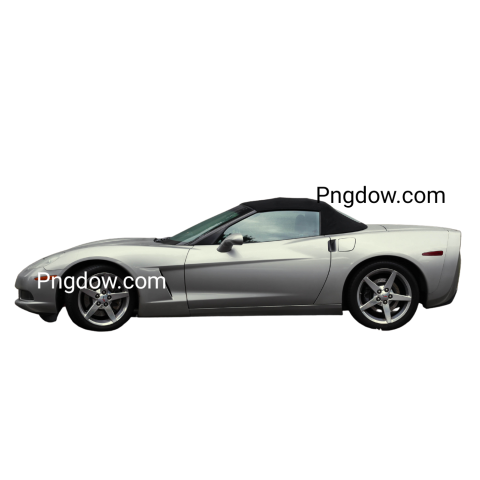 Silver Corvette convertible on black background  Car png