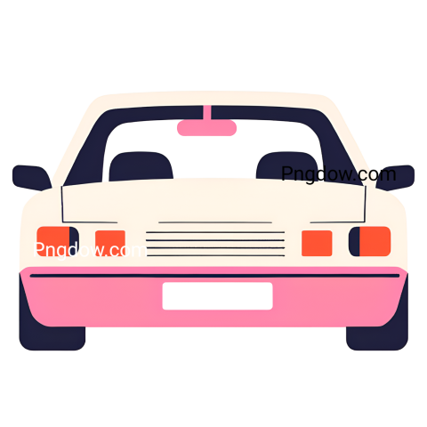 Car icon with pink and white stripes on a transparent background