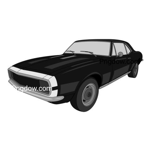 Vintage black muscle car on dark background  Car png