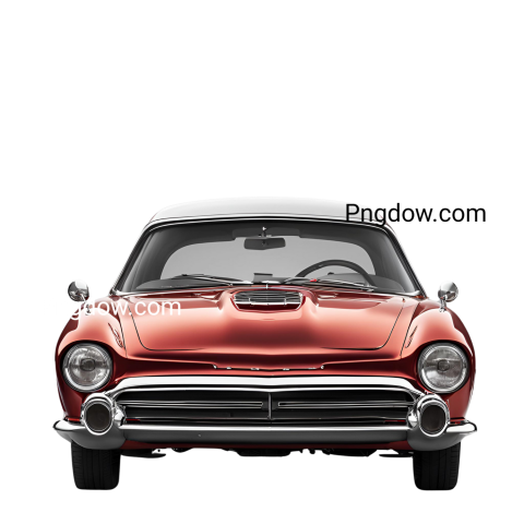 A classic red car on transparent background