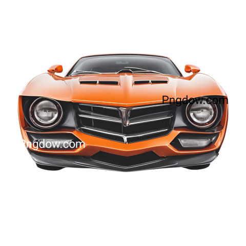 Orange sports car on Png background