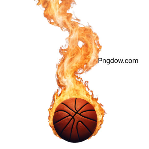 Fiery basketball ball against black backdrop