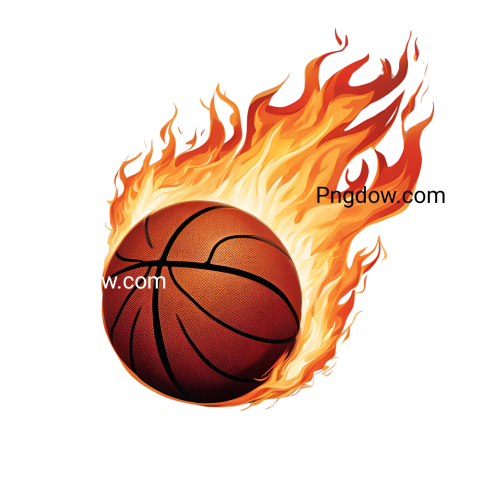 Transparent basketball ball engulfed in flames  Basketball png free