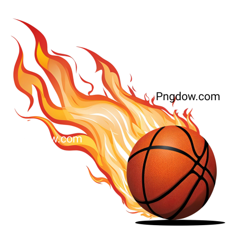 Free basketball png featuring fiery basketball ball