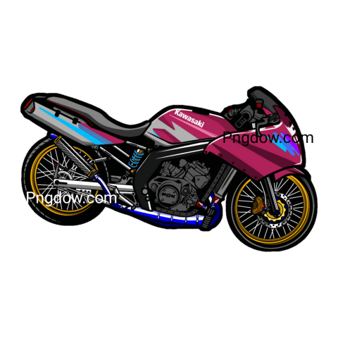 Pink motorcycle sticker on white background  Bike PNG