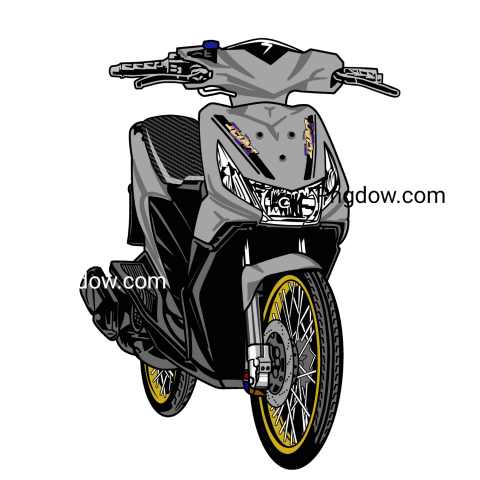 Cartoon motorcycle on green background  Bike PNG