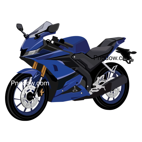 Blue motorcycle on white background
