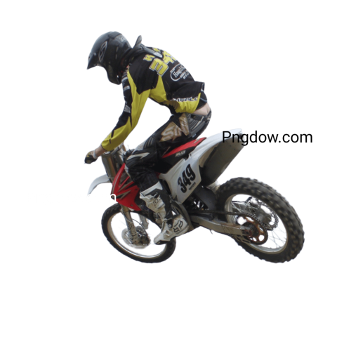 Person riding dirt bike on green background