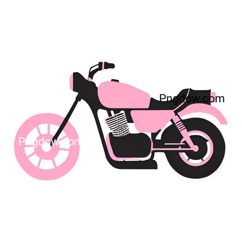 Bike PNG, Pink motorcycle against green backdrop