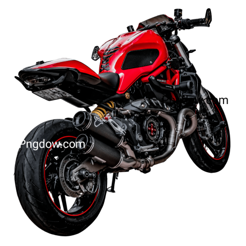 A red motorcycle on a white background