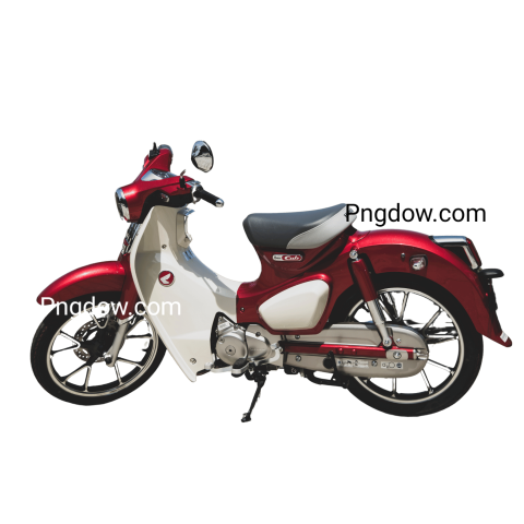 Red and white motor scooter on green background  Bike PNG