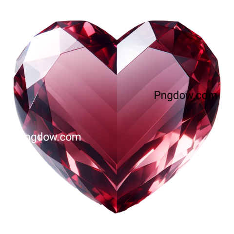 Red diamond heart on black background, transparent hearts png
