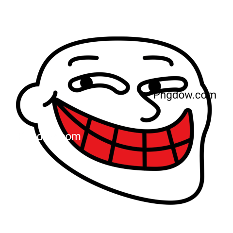 Smiley face with red tongue, troll face png