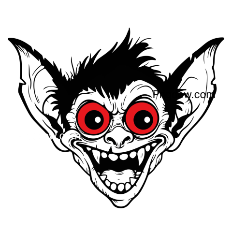 Gremlins logo on black background, troll face png