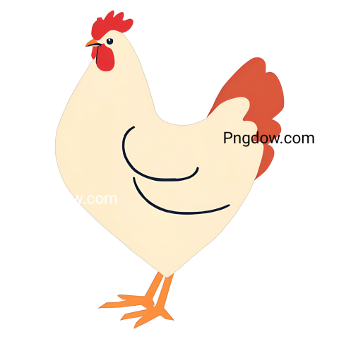 Cartoon chicken on transparent background