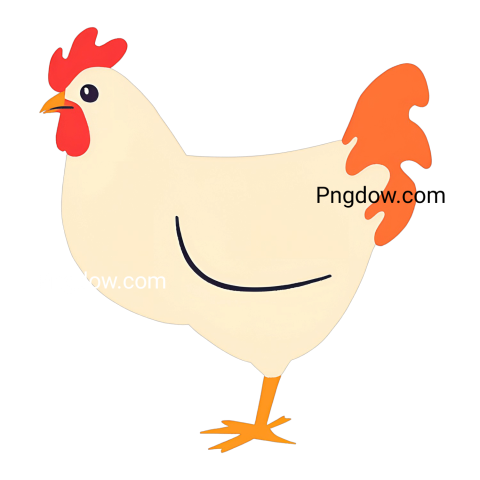 A chicken standing on a PNG file