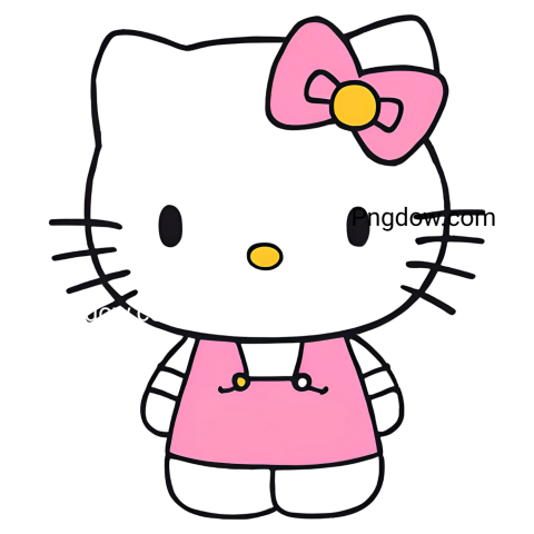 A cute Hello Kitty cartoon clipart in PNG format