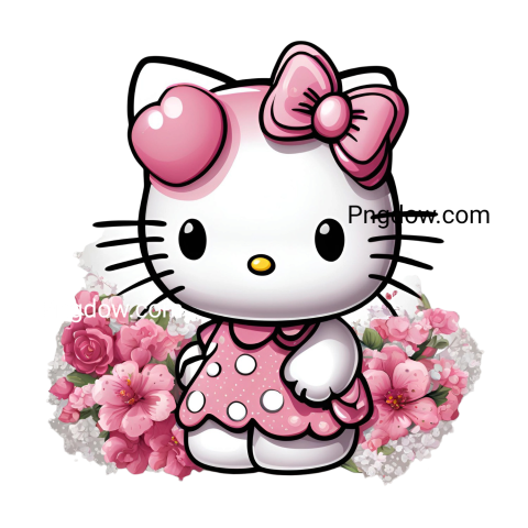 Adorable Hello Kitty wallpaper in PNG, ideal for fans of the iconic character