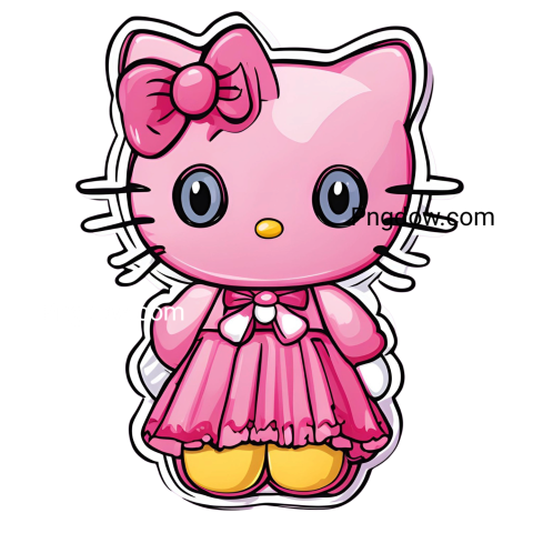 A free hello kitty sticker in PNG format by kitty kitty