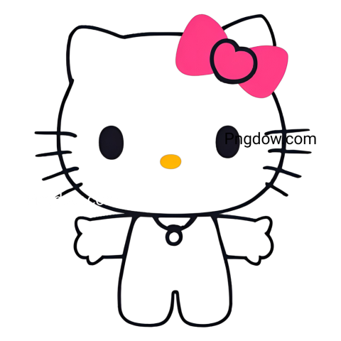 A free PNG hello kitty clipart with a cute and friendly design