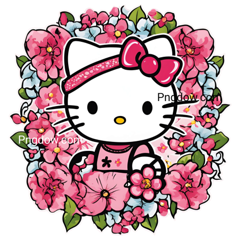 Cute free Hello Kitty sticker by Kawaii Kitty in PNG format