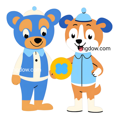 Bluey and Bingo, two cartoon bears, holding a coin