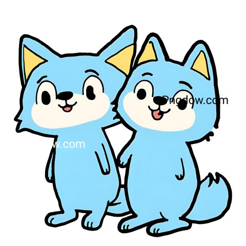 Image of two blue cats, Bluey and Bingo, standing close