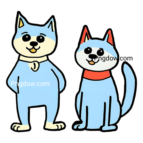 Image of two blue cats, Bluey and Bingo, standing close, Png images