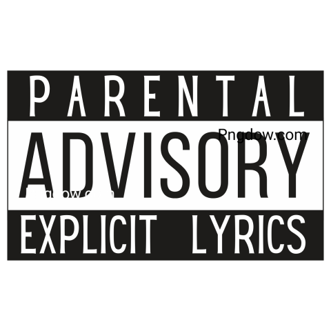 Parental advisory   explicit lyrics warning label on a transparent background