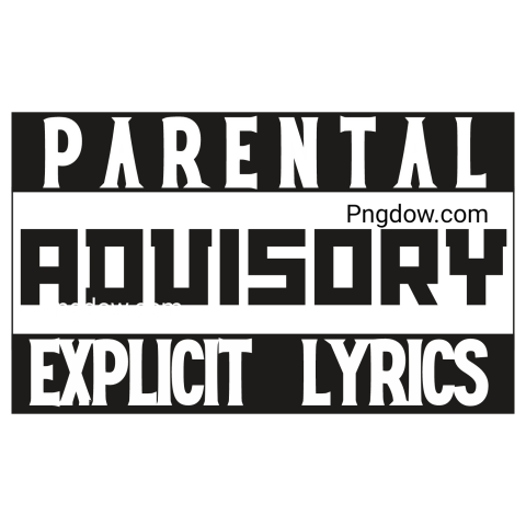 Parental advisory explicit lyrics warning label in red and white on a transparent background