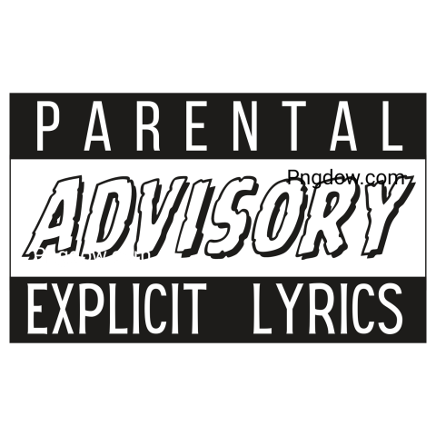 Parental advisory   explicit lyrics warning label on a transparent background for free
