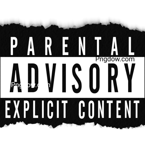 Parental advisory explicit content warning label in red and white on transparent background