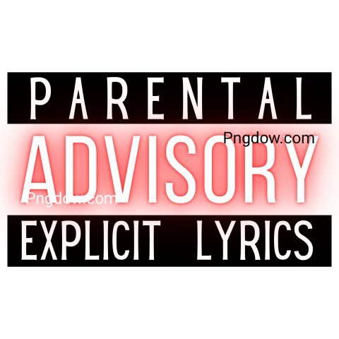 Parental advisory explicit lyrics warning label in red and white on transparent background