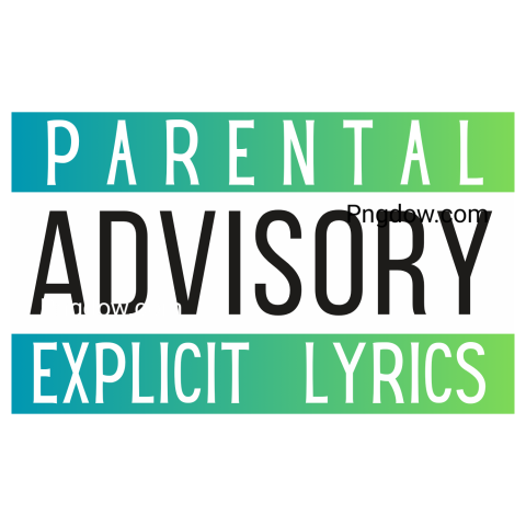 Parental advisory explicit lyrics warning label in red and white on transparent background for free