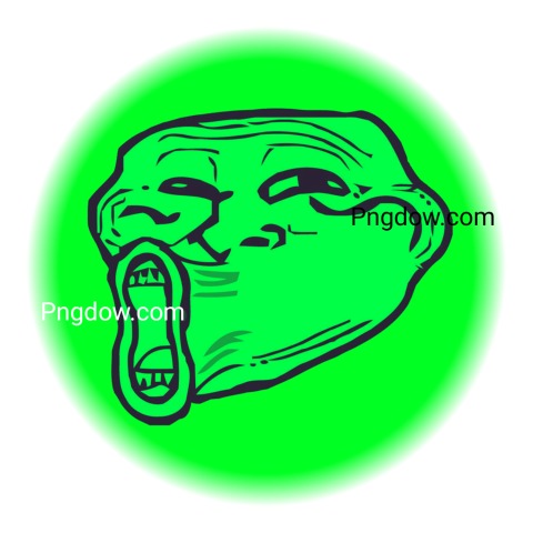 Green circle with troll face, troll face png