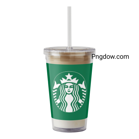 Starbucks iced coffee tumbler with Starbucks logo in PNG format