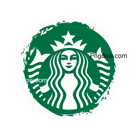 Starbucks logo with a woman's face in the center, against a transparent background