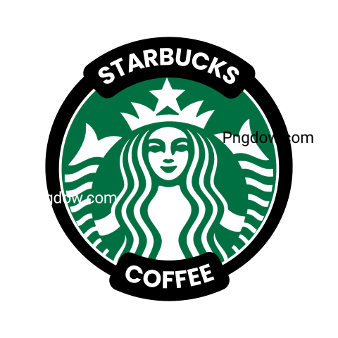 Starbucks logo with a crown and star, transparent background, Starbucks logo png