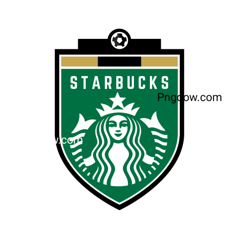 Starbucks logo with soccer ball in center, transparent background, Starbucks logo png