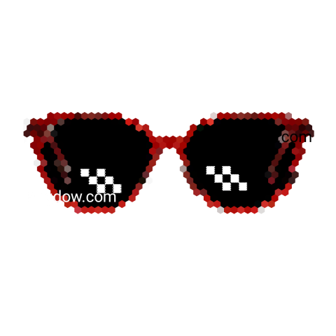 Pixel art of 'Deal With It Glasses' in transparent PNG format