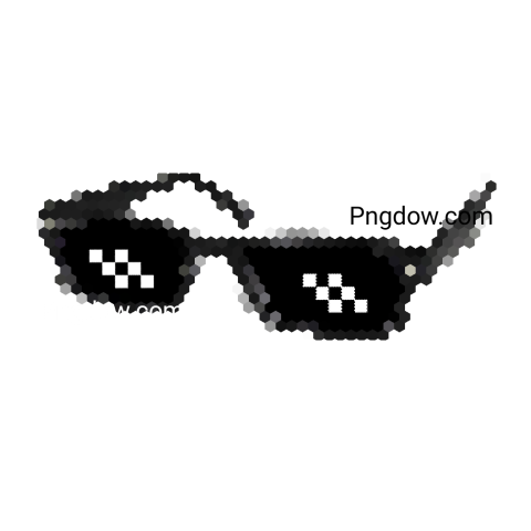 Black background with two squares, one featuring Deal With It Glasses transparent PNG
