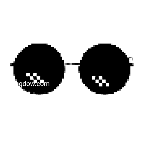 Pixel glasses on black background, Deal With It Glasses transparent PNG