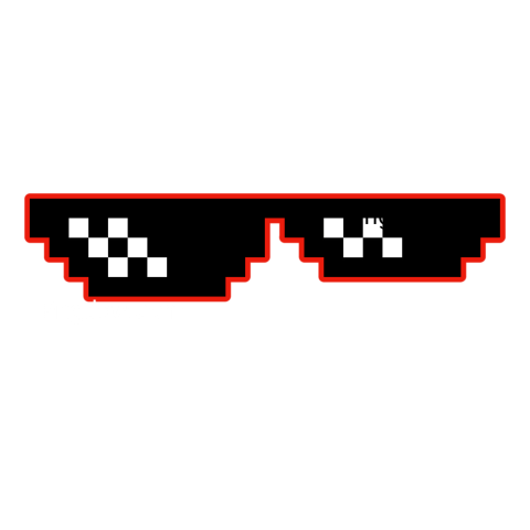 red and black Deal With It Glasses transparent PNG