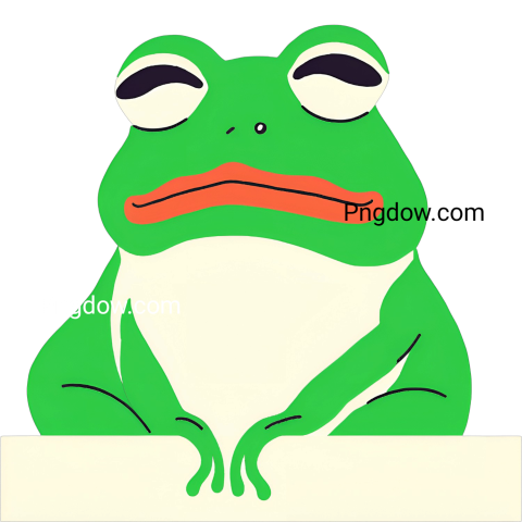 A cartoon frog sitting on a png background
