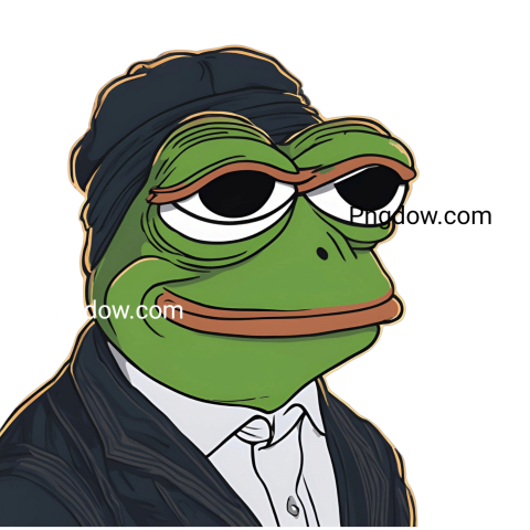 A cartoon frog in a hat and suit, from Pepe the Frog, transparent Png