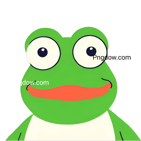 A cartoon frog with big eyes and a big mouth, transparent Png