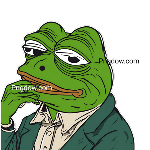 Pepe the frog in a suit and tie, transparent Png